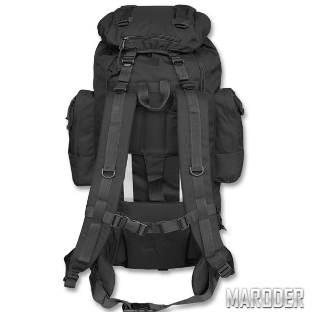 Рюкзак походный RANGER 75 литров черный обзор спинки и рамы
