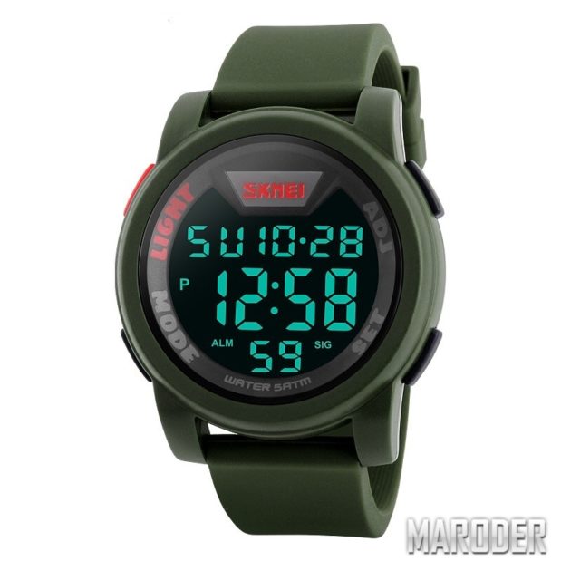 Часы Skmei DG1218 Army Green подстветка обзор