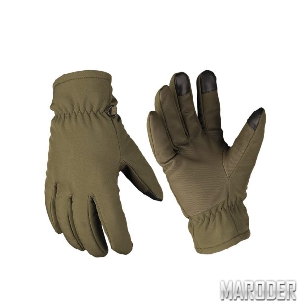 Перчатки сенсорные зимние SOFTSHELL THINSULATE Олива