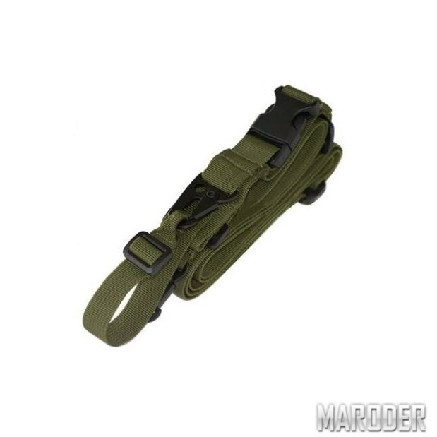 Ремень оружейный 3х точечный олива