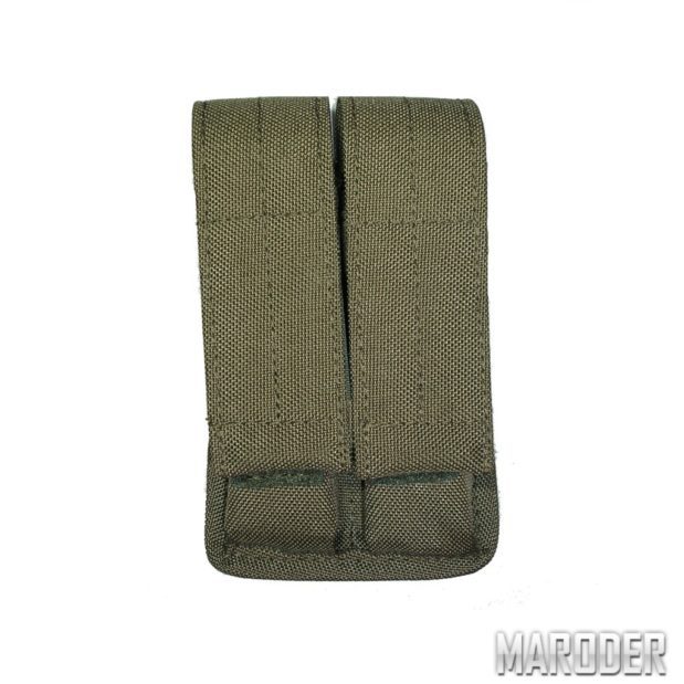 Подсумок под два пистолетных магазина олива. A-Line. Cordura