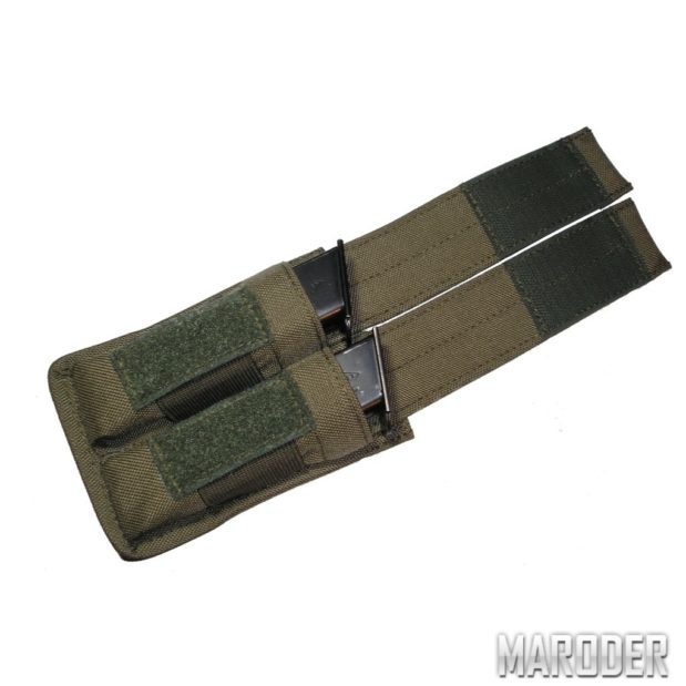 Подсумок под два пистолетных магазина олива. A-Line. Cordura