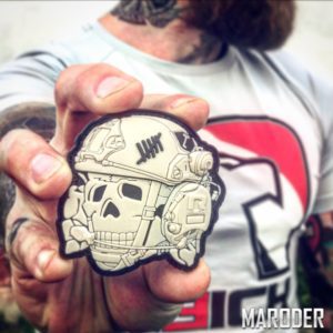 Нашивка SCULL OPERATOR White. 3D R3ICH