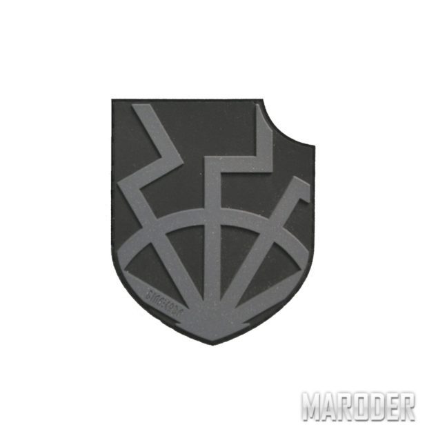 Шеврон ПВХ Black Sun on shield черный