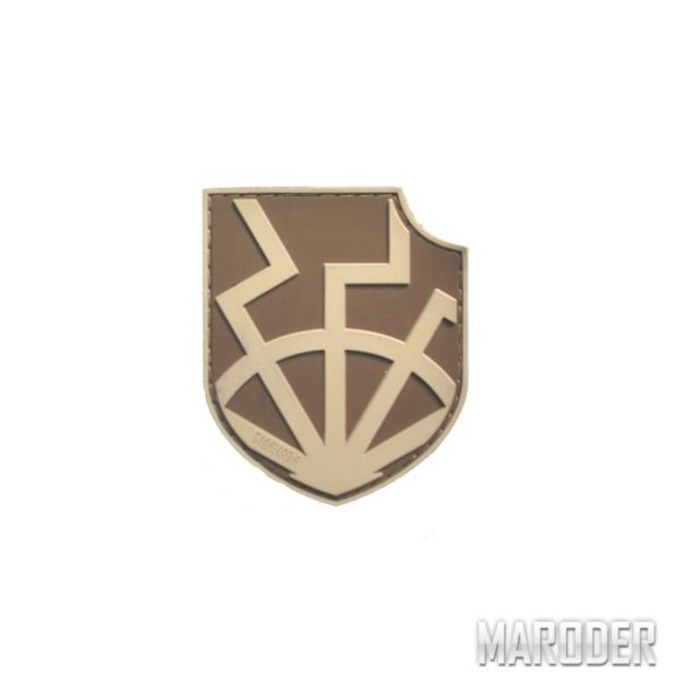 Шеврон ПВХ Black Sun on shield койот