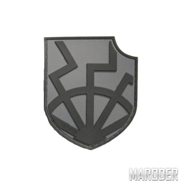 Шеврон ПВХ Black Sun on shield grey