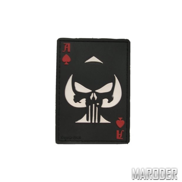 Морал патч Punisher Пиковый туз Белый