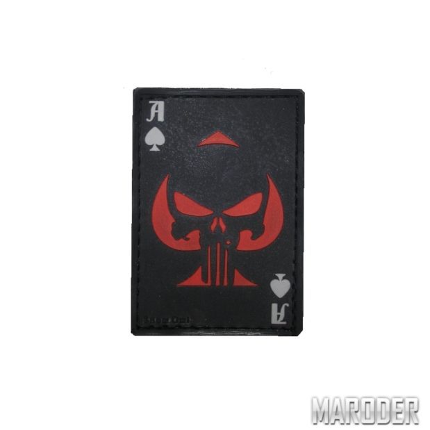 Морал патч Punisher Пиковый туз Красный