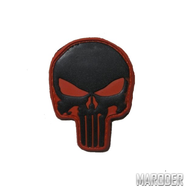 Нашивка череп каратель Punisher PVS Красно-черный