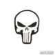 Нашивка череп каратель Punisher PVS Белый