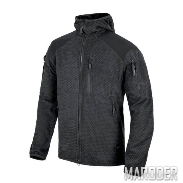 Куртка ALPHA HOODIE Grid Fleece black