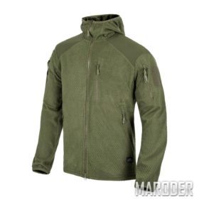 Куртка ALPHA HOODIE Grid Fleece Olive Green: Цена, Характеристики, Фото