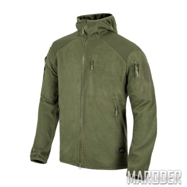 Куртка ALPHA HOODIE Grid Fleece Olive Green