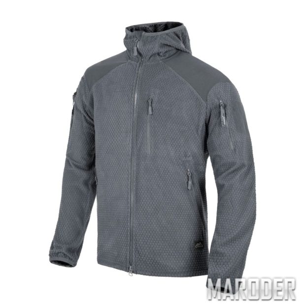 Куртка ALPHA HOODIE Grid Fleece Shadow Grey