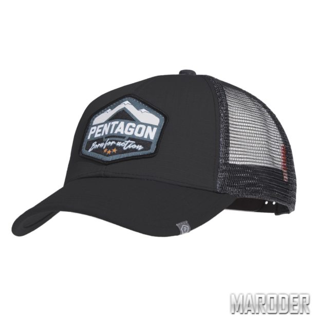 Бейсболка Era Born for action Black. Pentagon