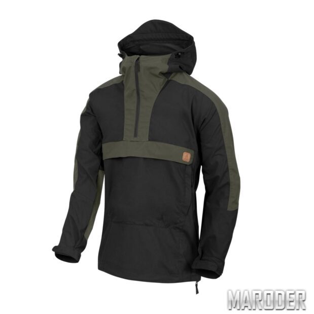 Анорак Woodsman Anorak Jacket Black-Taiga Green. Helikon-Tex