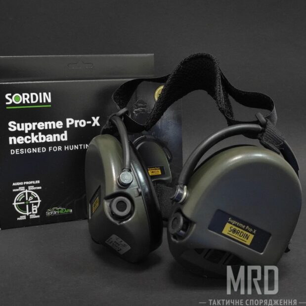 Наушники активные Sordin Supreme Pro X Neckband Green. 4 режима
