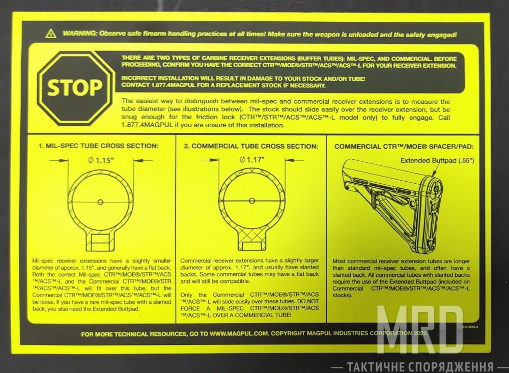 Приклад CTR MIL-SPEC Black. Magpul в чем разница mil spec от comercial