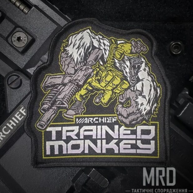 Tactical-Monkey-Embroidery-Patch-Trained-Monkey-Military 1